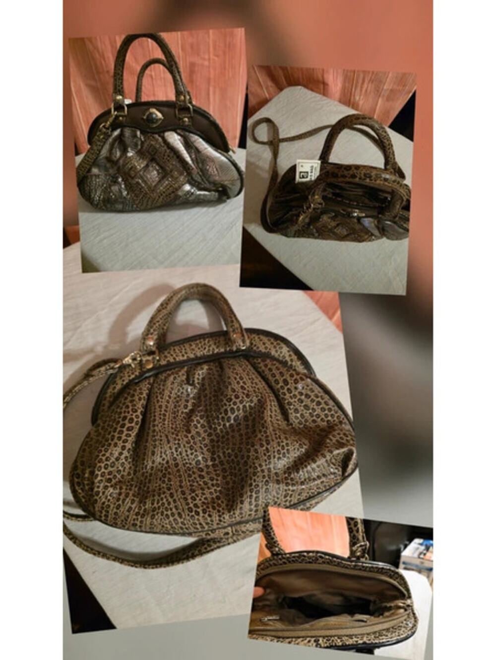 Elegant Embossed Satchel Crossbody Purse